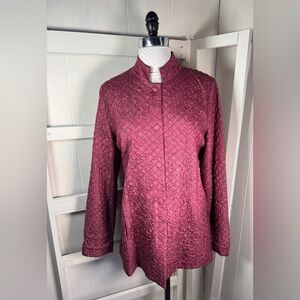 Retro Eileen Fisher Purple Textured 100% Blazer Jacket  Medium Quiet Luxury MINT